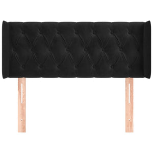 Kopfteil mit Ohren Schwarz 93x16x78/88 cm Samt
