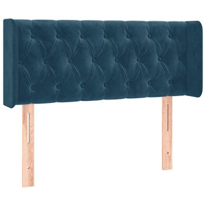 Kopfteil mit Ohren Dunkelblau 93x16x78/88 cm Samt
