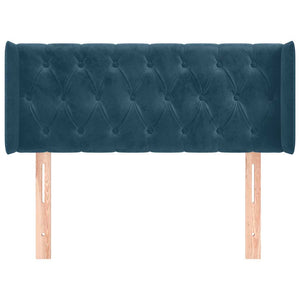 Kopfteil mit Ohren Dunkelblau 93x16x78/88 cm Samt