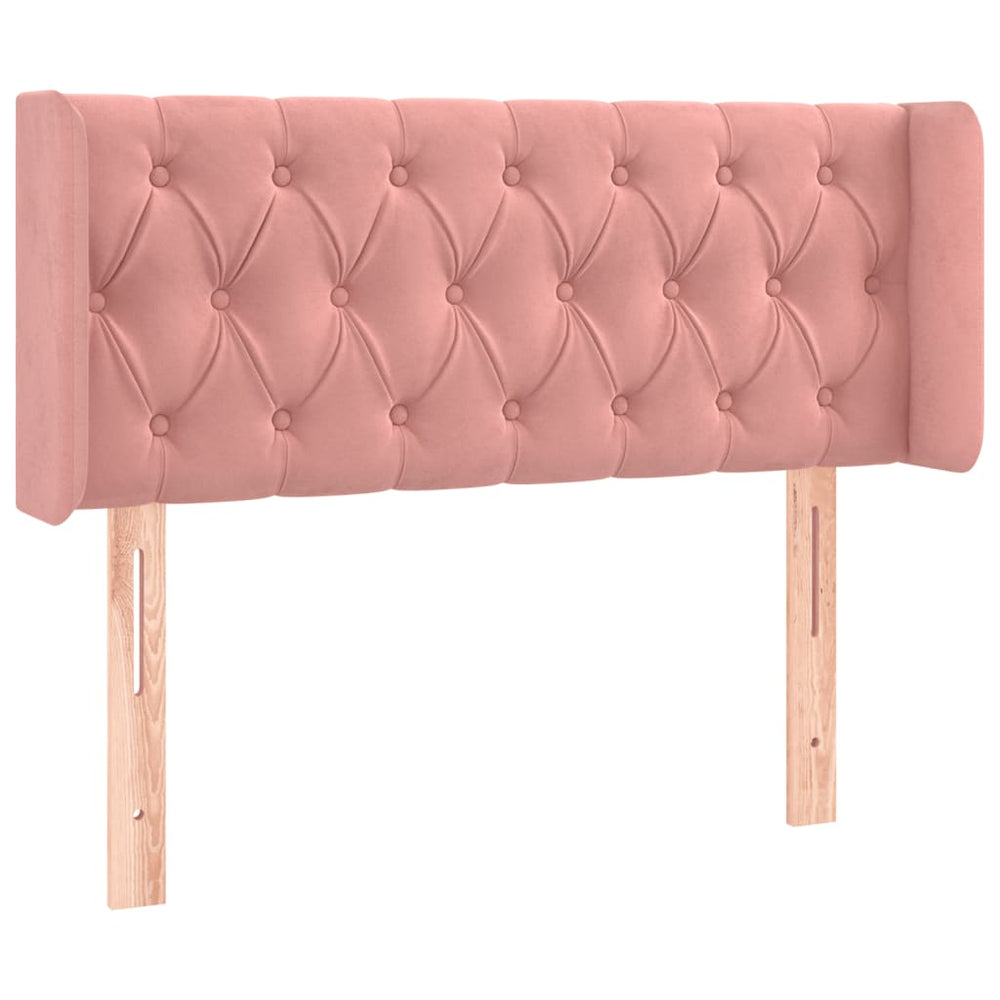 vidaXL Tête de lit à oreilles Rose 93x16x78/88 cm Velours