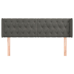 Kopfteil mit Ohren Dunkelgrau 147x16x78/88 cm Samt