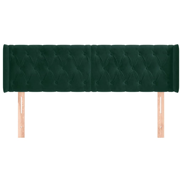 Kopfteil mit Ohren Dunkelgrün 147x16x78/88 cm Samt