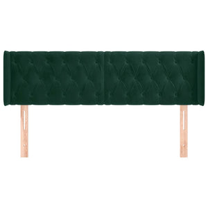 Kopfteil mit Ohren Dunkelgrün 163x16x78/88 cm Samt