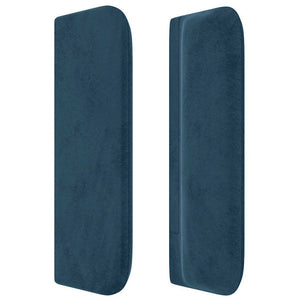 Kopfteil mit Ohren Dunkelblau 163x16x78/88 cm Samt