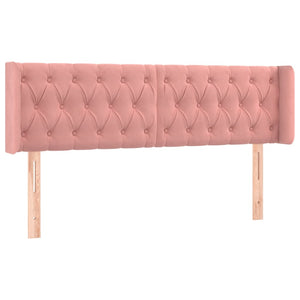 vidaXL Tête de lit avec Oreilles Rose 163x16x78/88 cm Velours
