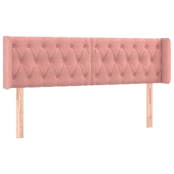 vidaXL Tête de lit avec Oreilles Rose 163x16x78/88 cm Velours