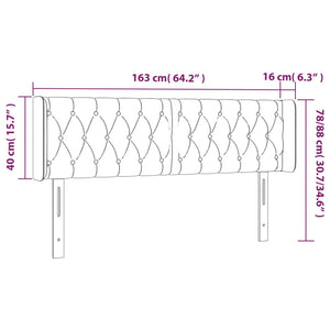 vidaXL Tête de lit avec Oreilles Rose 163x16x78/88 cm Velours