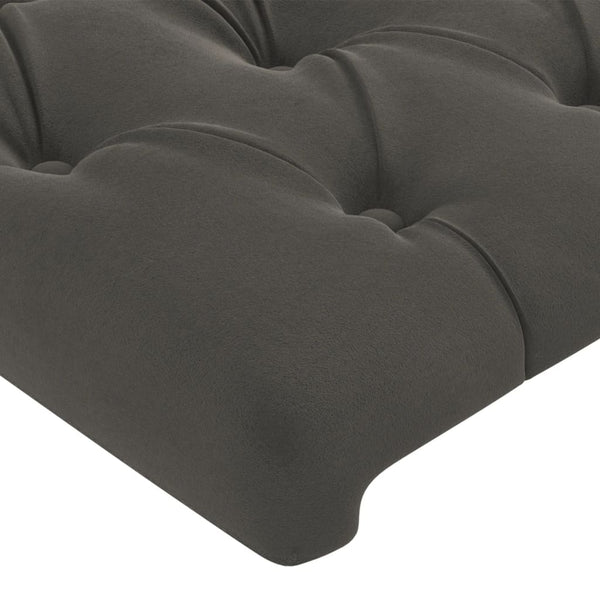 vidaXL Tête de lit à oreilles Gris foncé 203x16x78/88 cm Velours