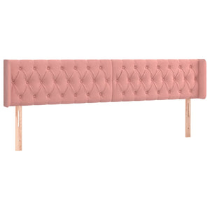 Kopfteil mit Ohren Rosa 203x16x78/88 cm Samt