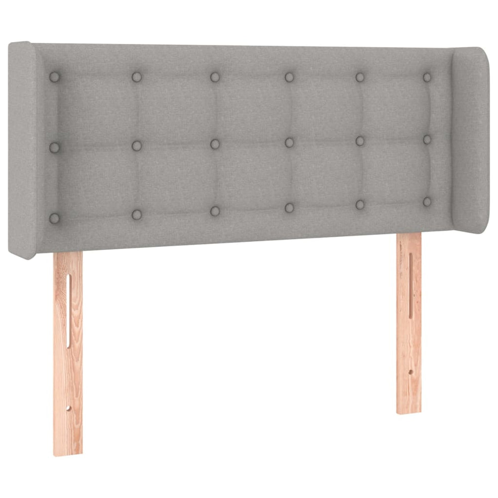 vidaXL Tête de lit à oreilles gris clair 83x16x78/88 cm Tissu