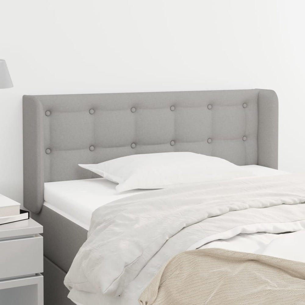 vidaXL Tête de lit à oreilles gris clair 83x16x78/88 cm Tissu