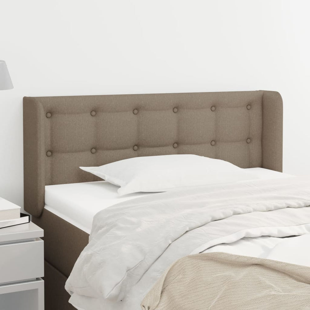 vidaXL Tête de lit à oreilles Taupe 83x16x78/88 cm Tissu