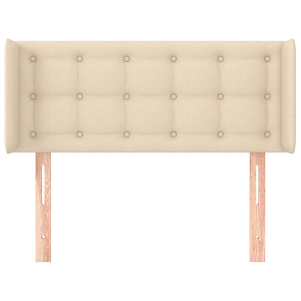 Kopfteil mit Ohren Creme 83x16x78/88 cm Stoff