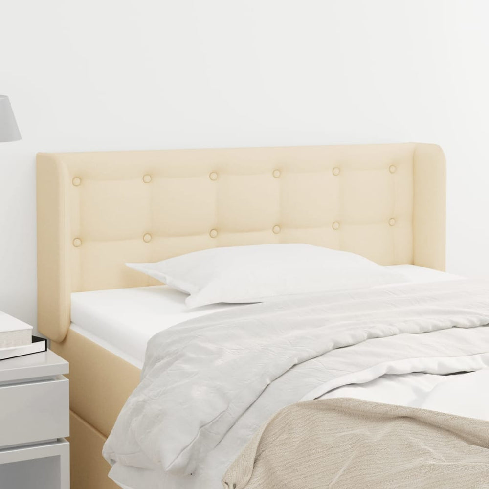 vidaXL Tête de lit à oreilles Crème 83x16x78/88 cm Tissu