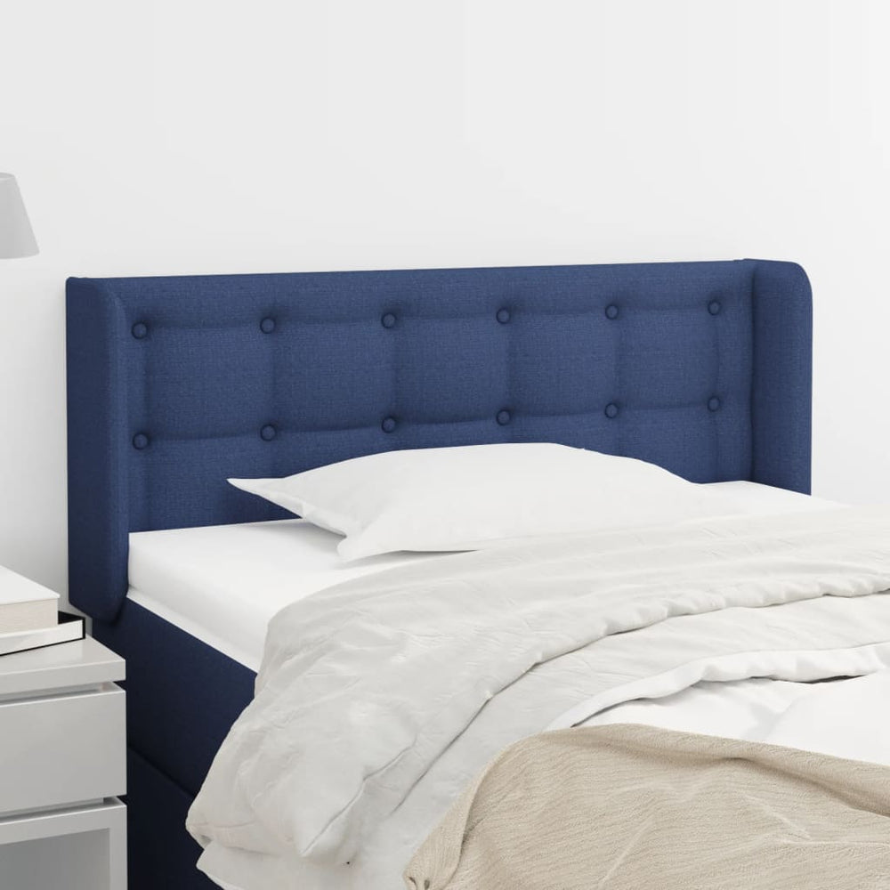 vidaXL Tête de lit à oreilles bleu 83x16x78/88 cm tissu