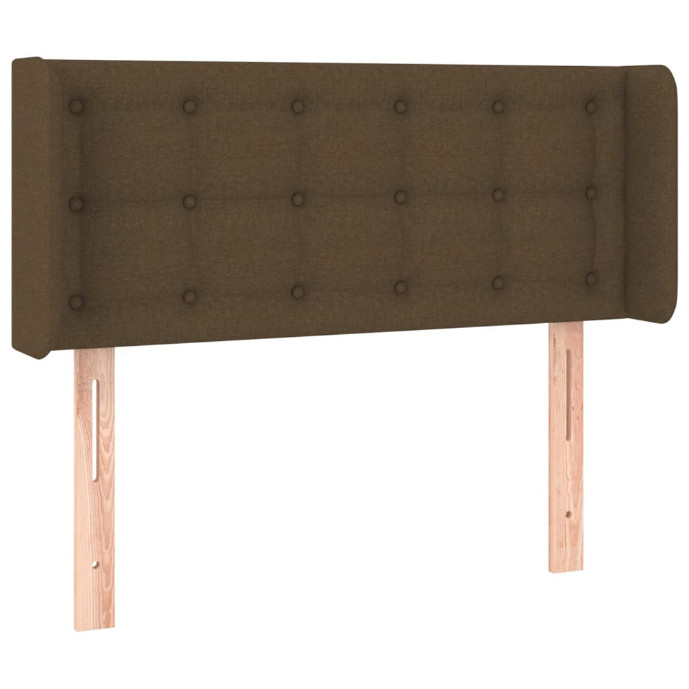 vidaXL Tête de lit à oreilles Marron foncé 93x16x78/88 cm Tissu