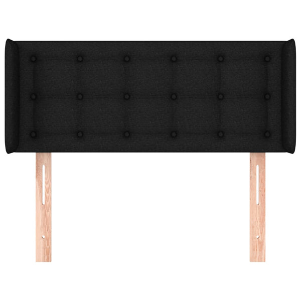 Kopfteil mit Ohren Schwarz 103x16x78/88 cm Stoff