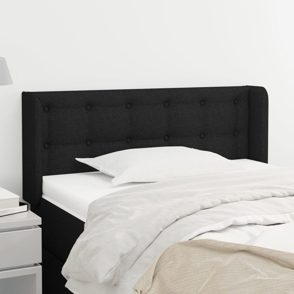 vidaXL Tête de lit à oreilles Noir 103x16x78/88 cm Tissu