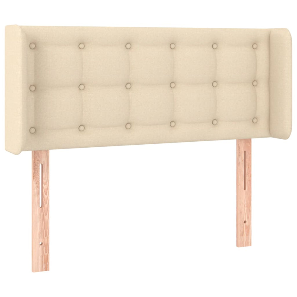 vidaXL Tête de lit avec oreilles crème 103x16x78/88 cm Tissu
