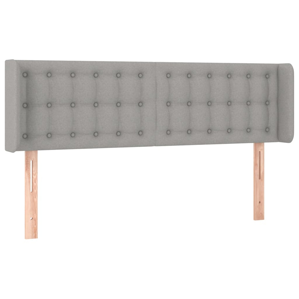 vidaXL Tête de lit à oreilles Gris clair 147x16x78/88 cm Tissu