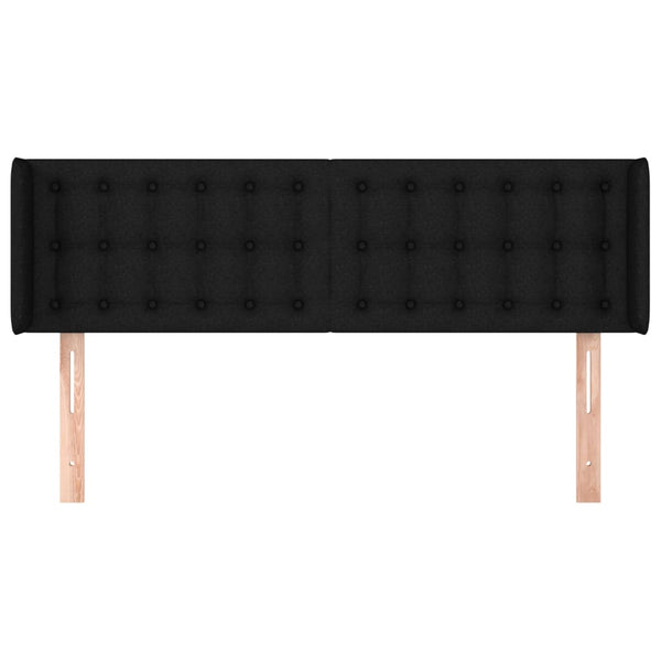 Kopfteil mit Ohren Schwarz 147x16x78/88 cm Stoff