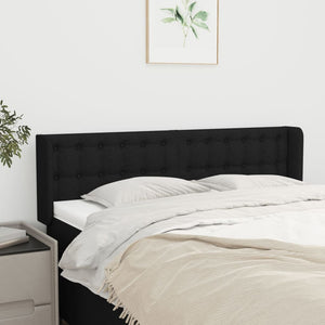 Kopfteil mit Ohren Schwarz 147x16x78/88 cm Stoff