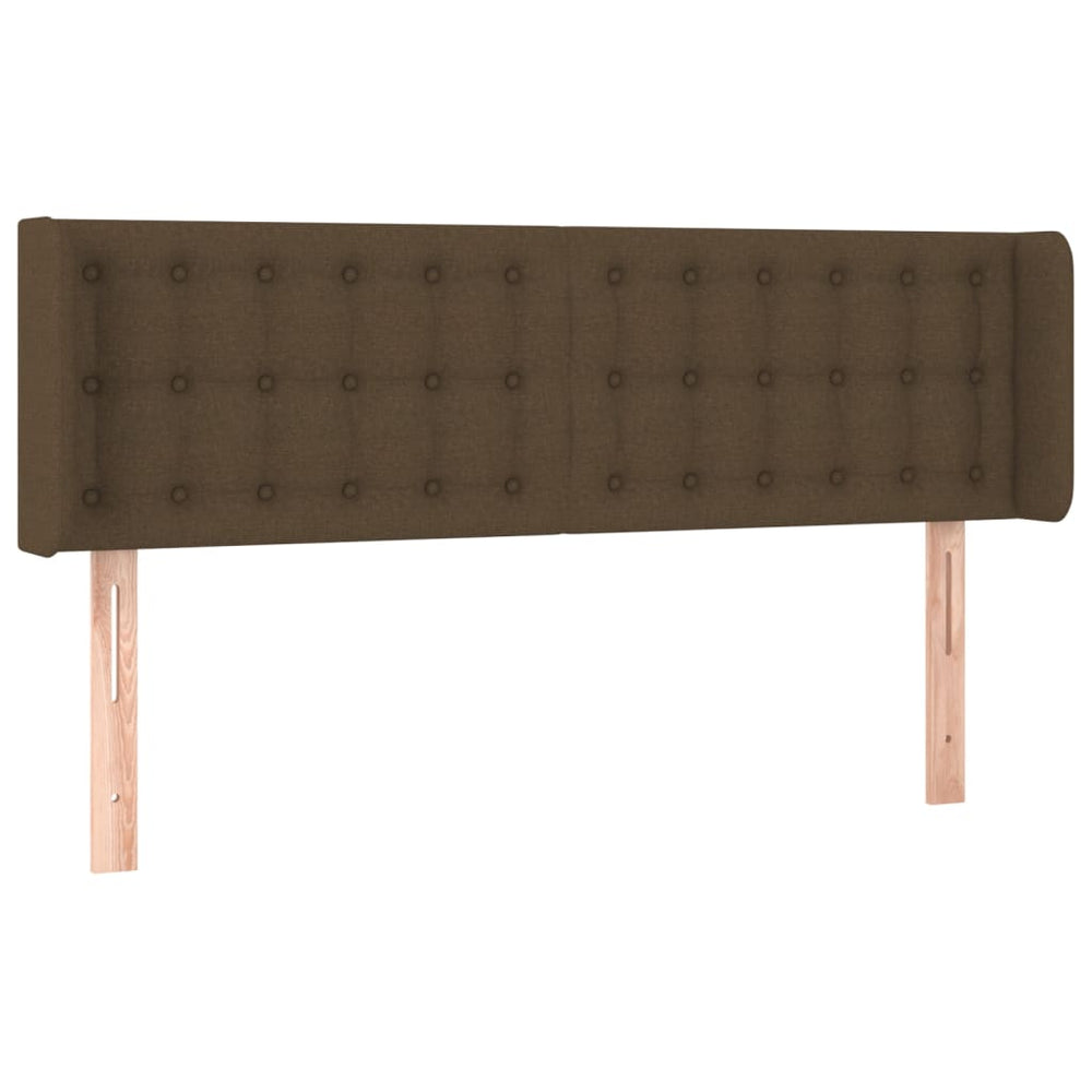 vidaXL Tête de lit à oreilles Marron foncé 147x16x78/88 cm Tissu