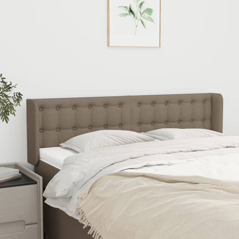vidaXL Tête de lit à oreilles taupe 147x16x78/88 cm tissu