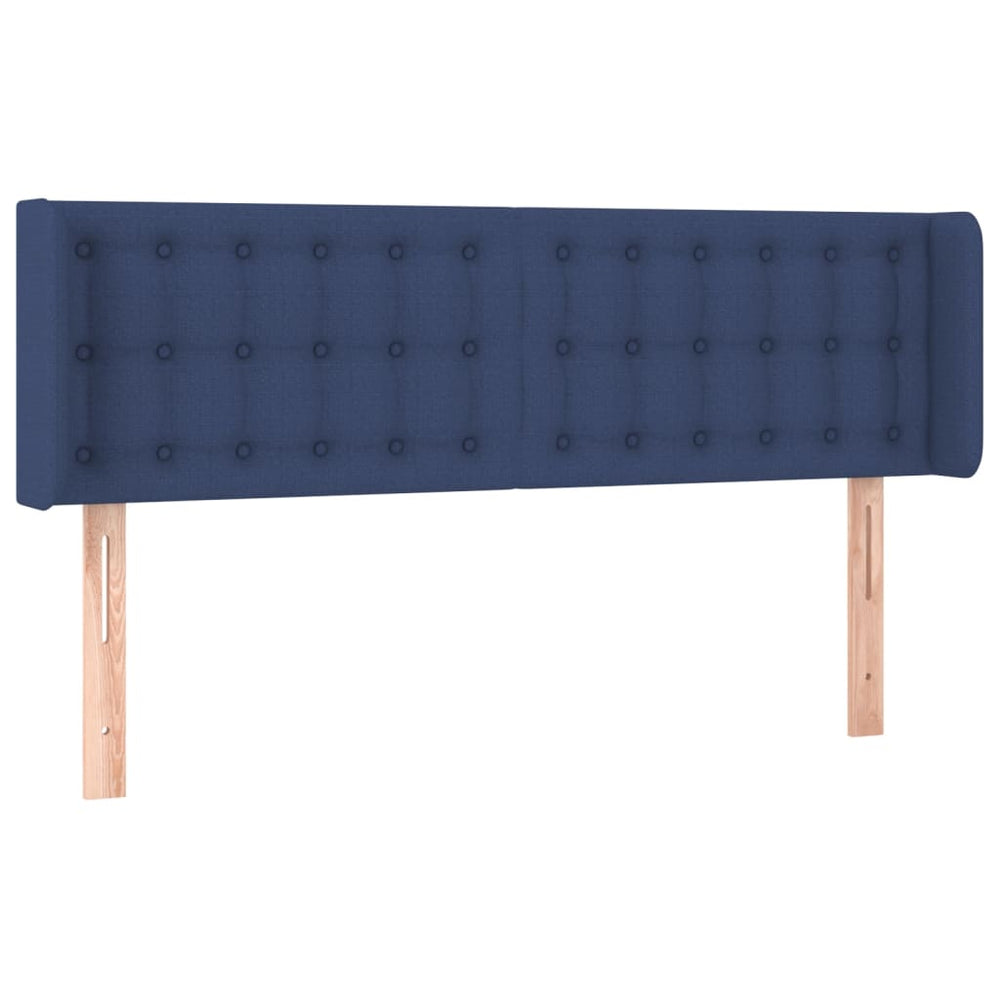 vidaXL Tête de lit à oreilles Bleu 147x16x78/88 cm Tissu