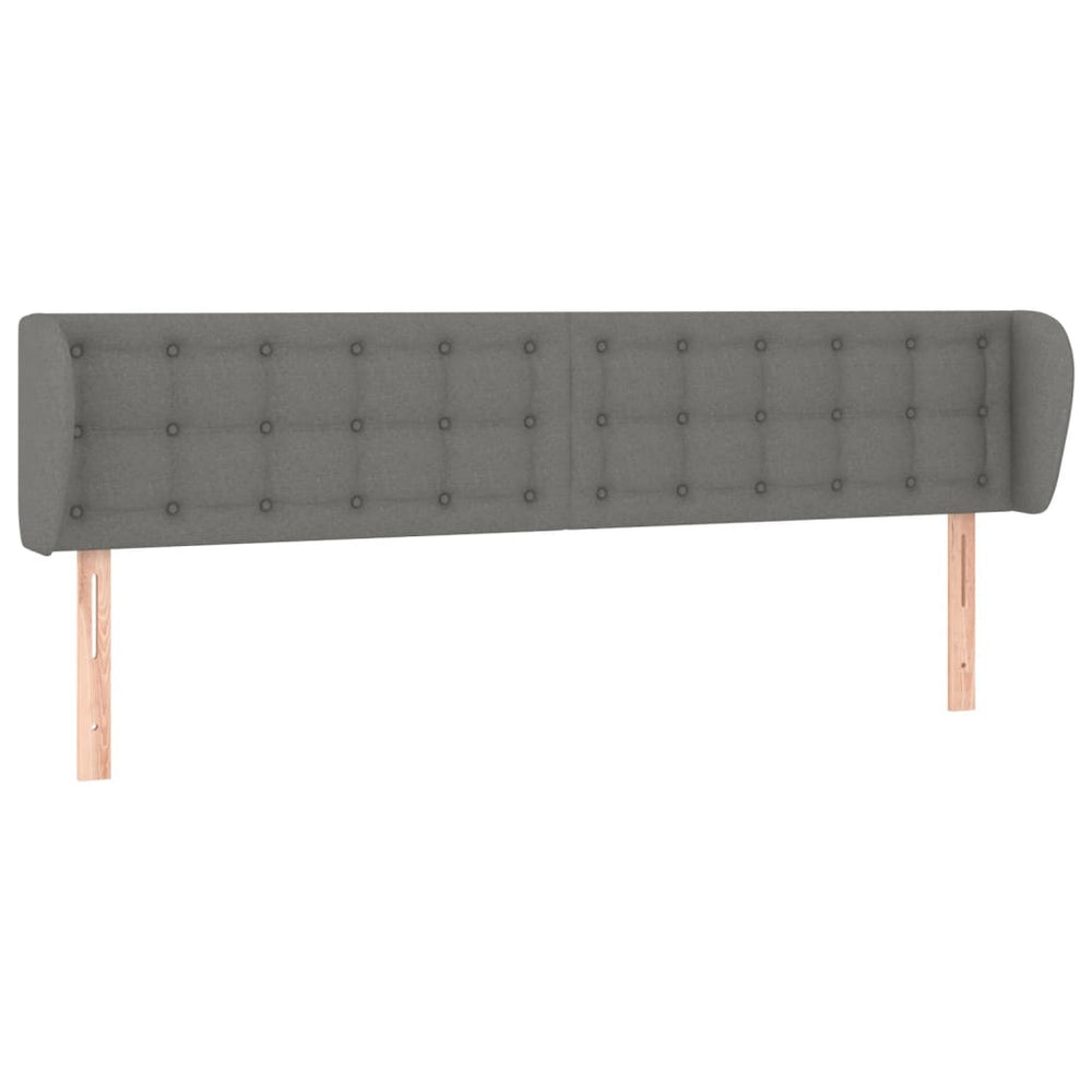 vidaXL Tête de lit à oreilles Gris foncé 163x16x78/88 cm Tissu