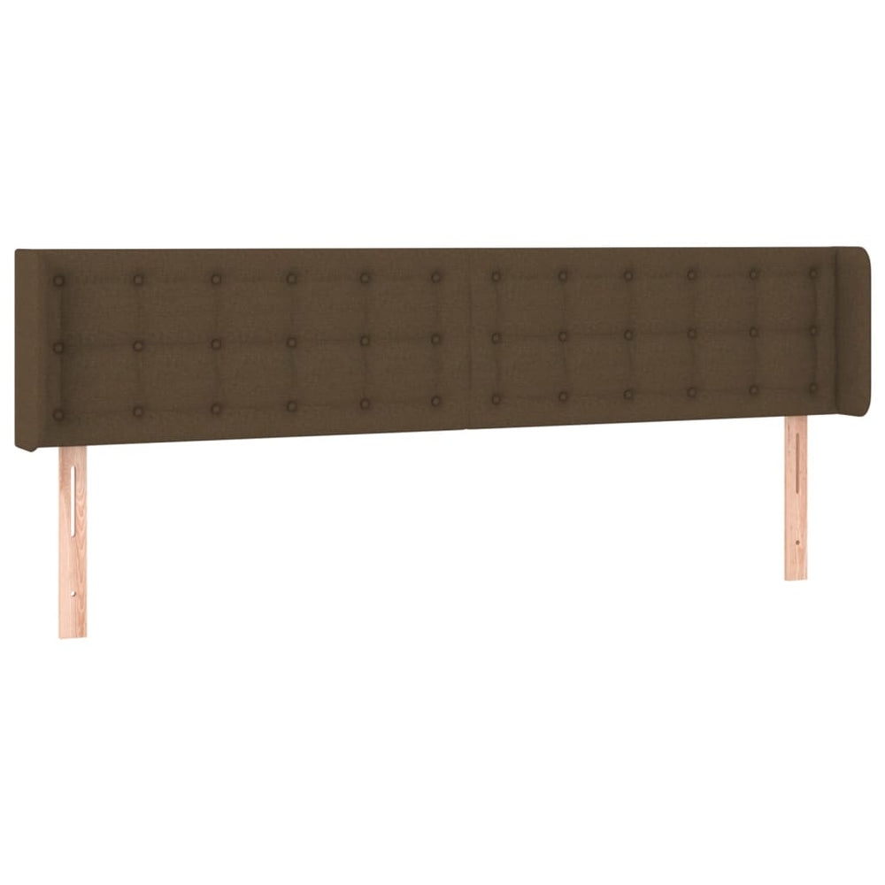 vidaXL Tête de lit à oreilles Marron foncé 163x16x78/88 cm Tissu