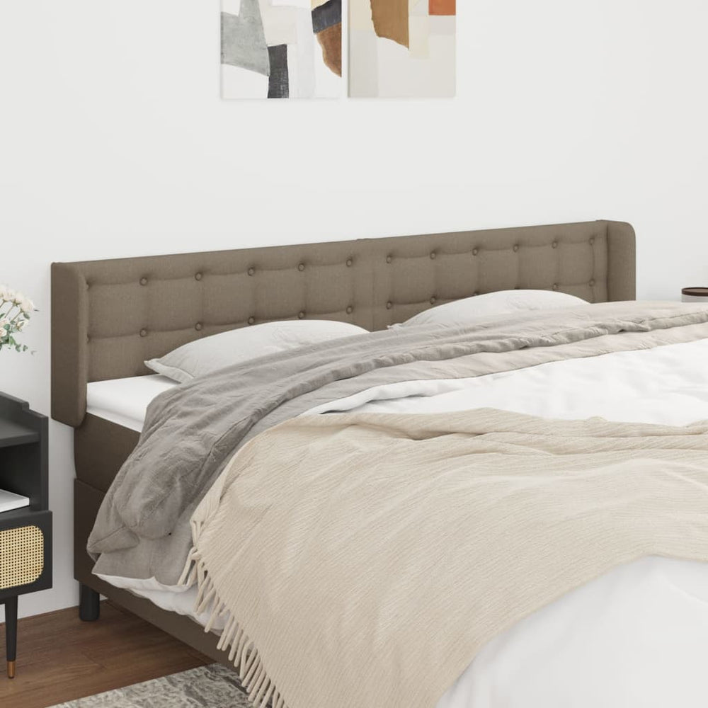 vidaXL Tête de lit à oreilles Taupe 163x16x78/88 cm Tissu