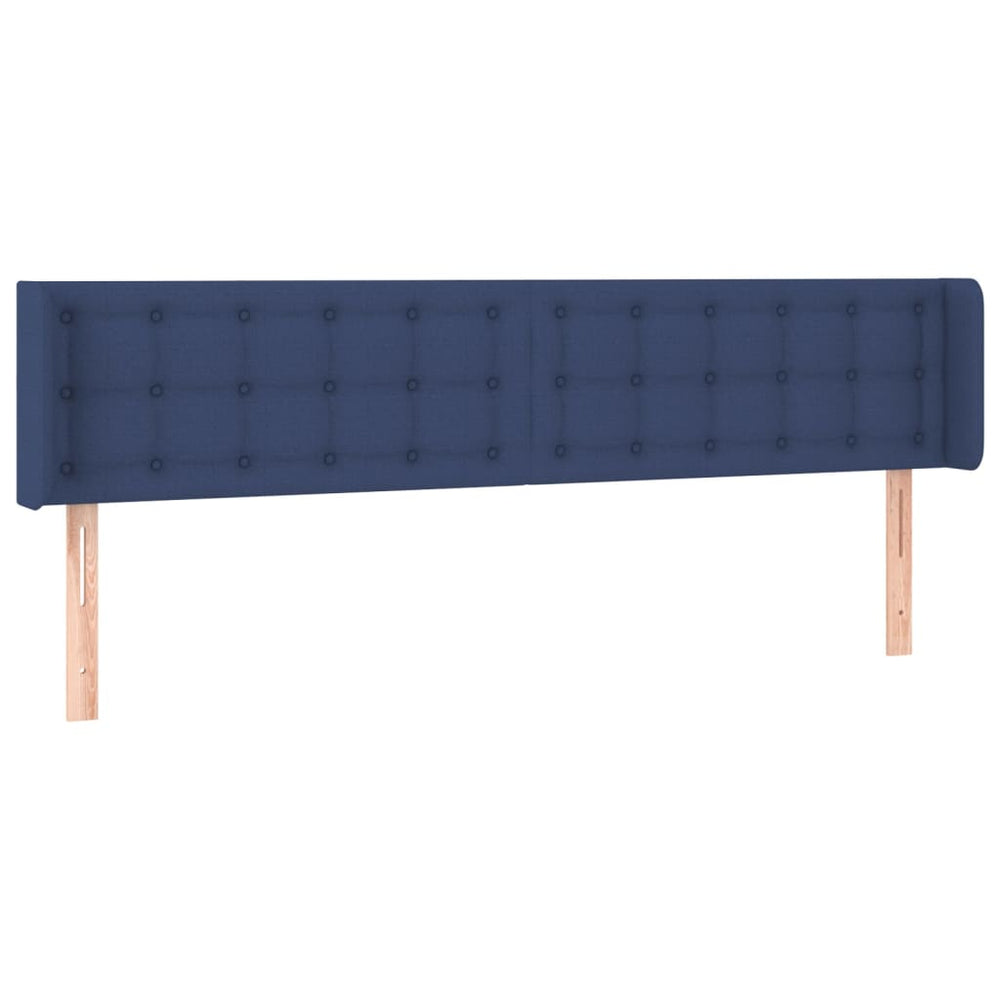 vidaXL Tête de lit à oreilles Bleu 163x16x78/88 cm Tissu