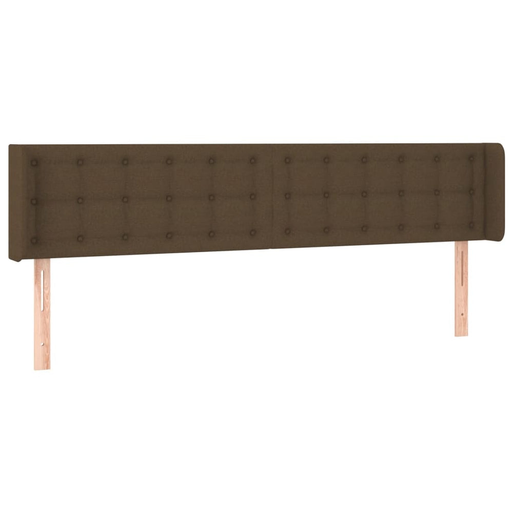 vidaXL Tête de lit à oreilles Marron foncé 183x16x78/88 cm Tissu