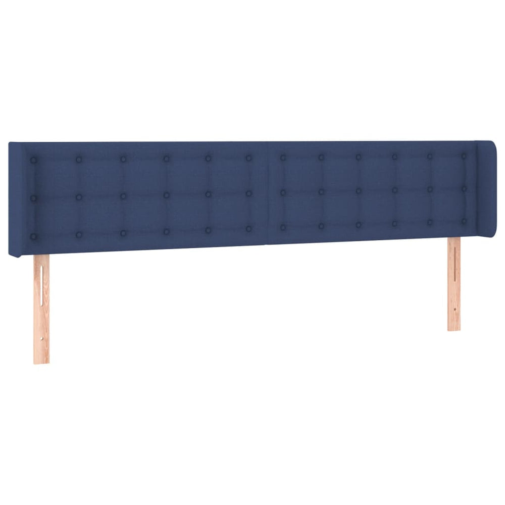 vidaXL Tête de lit à oreilles Bleu 183x16x78/88 cm Tissu