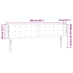 Kopfteil mit Ohren Schwarz 203x16x78/88 cm Stoff
