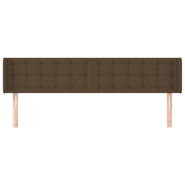 Kopfteil mit Ohren Dunkelbraun 203x16x78/88 cm Stoff