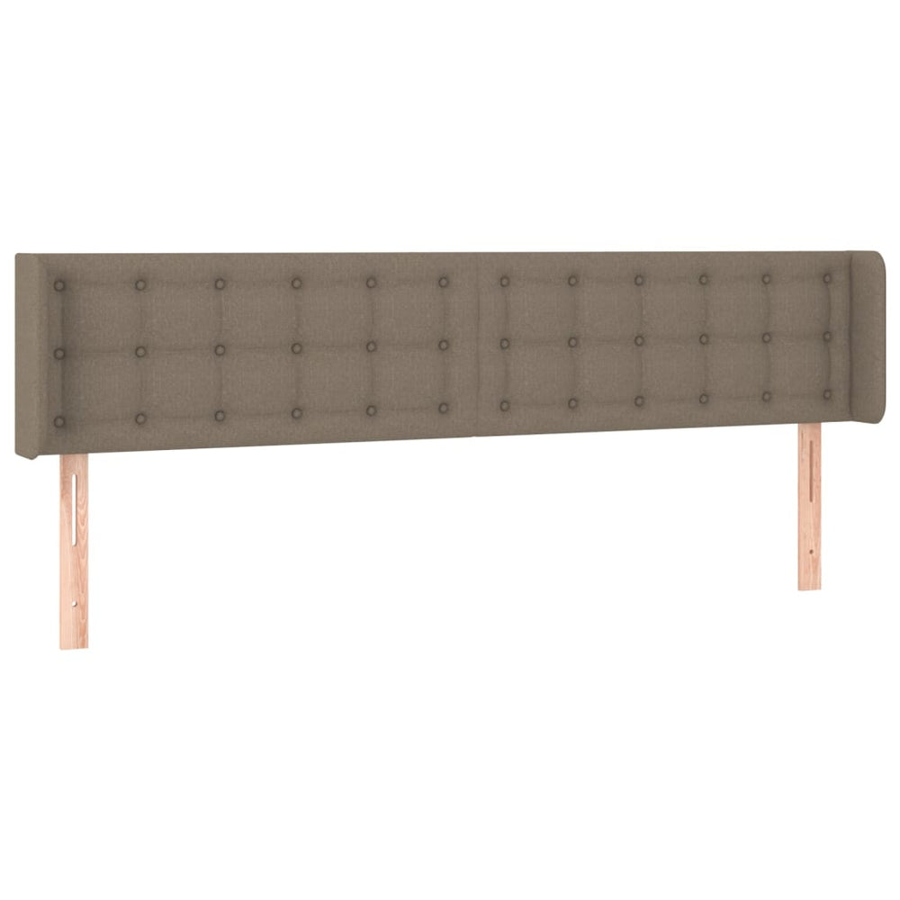 vidaXL Tête de lit avec oreilles Taupe 203x16x78/88 cm Tissu