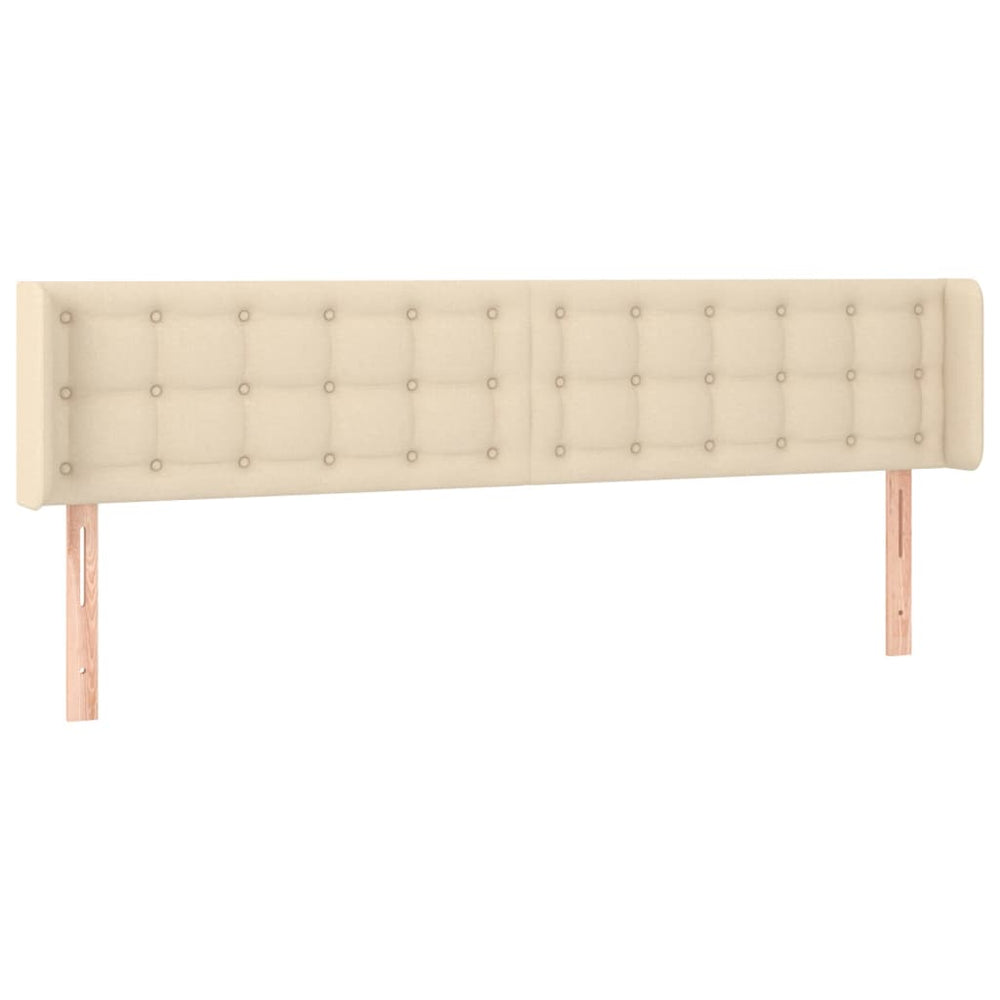 vidaXL Tête de lit à oreilles crème 203x16x78/88 cm Tissu