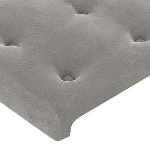 Kopfteil mit Ohren Hellgrau 83x16x78/88 cm Samt