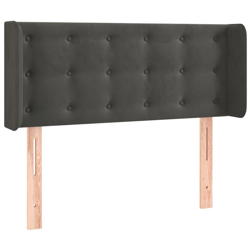 vidaXL Tête de lit avec oreilles Gris foncé 83x16x78/88 cm Velours