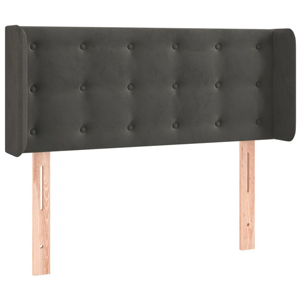 Kopfteil mit Ohren Dunkelgrau 83x16x78/88 cm Samt