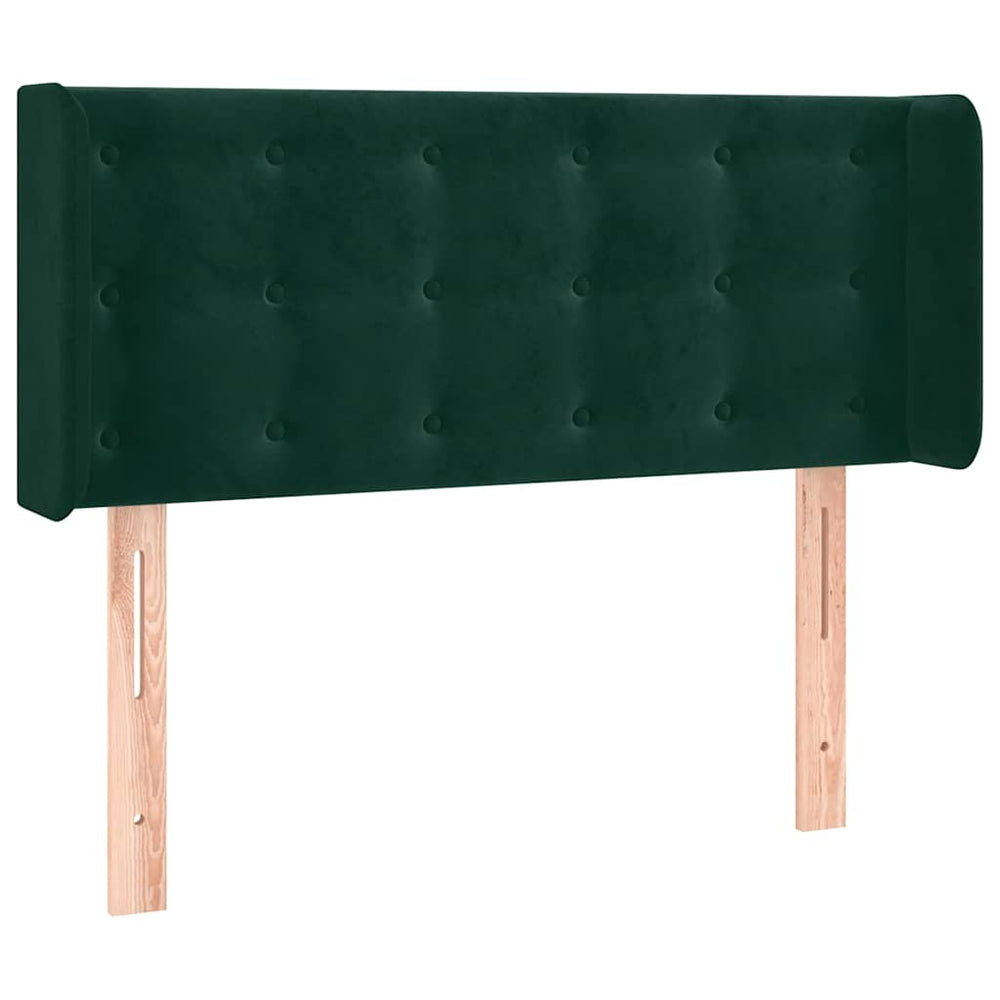 vidaXL Tête de lit à oreilles vert foncé 83x16x78/88 cm Velours