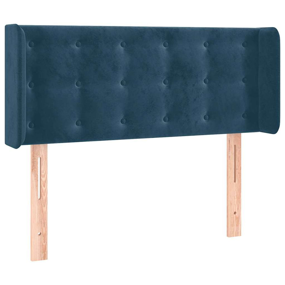 vidaXL Tête de lit à oreilles Bleu foncé 83x16x78/88 cm Velours