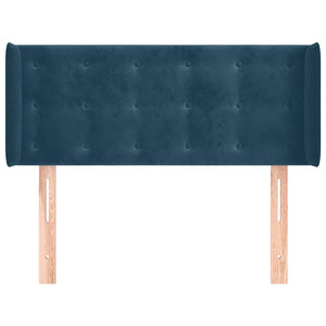 Kopfteil mit Ohren Dunkelblau 83x16x78/88 cm Samt