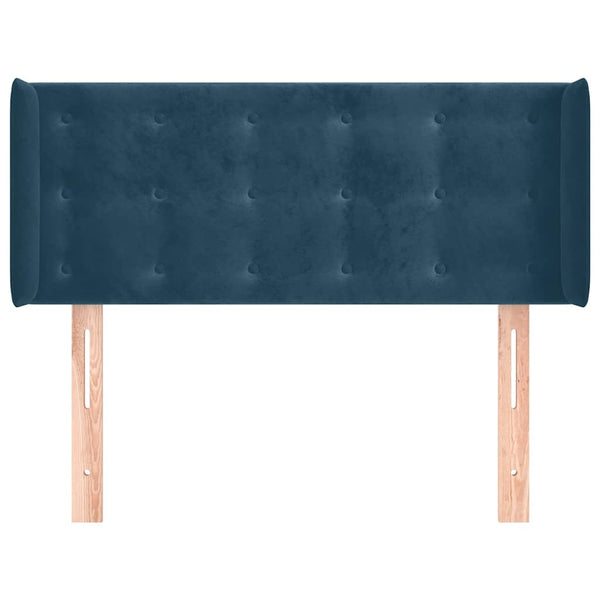 Kopfteil mit Ohren Dunkelblau 83x16x78/88 cm Samt