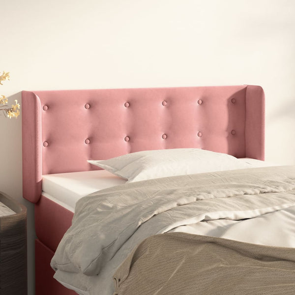 vidaXL Tête de lit avec oreilles rose 83x16x78/88 cm Velours