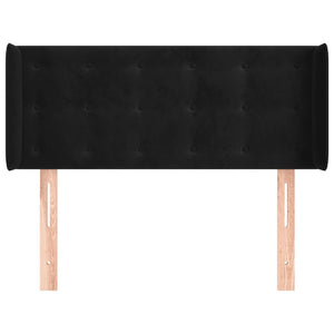 Kopfteil mit Ohren Schwarz 93x16x78/88 cm Samt