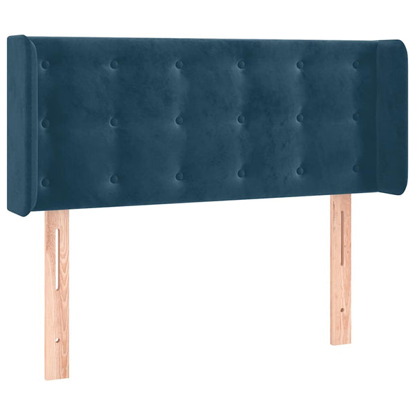 Kopfteil mit Ohren Dunkelblau 93x16x78/88 cm Samt