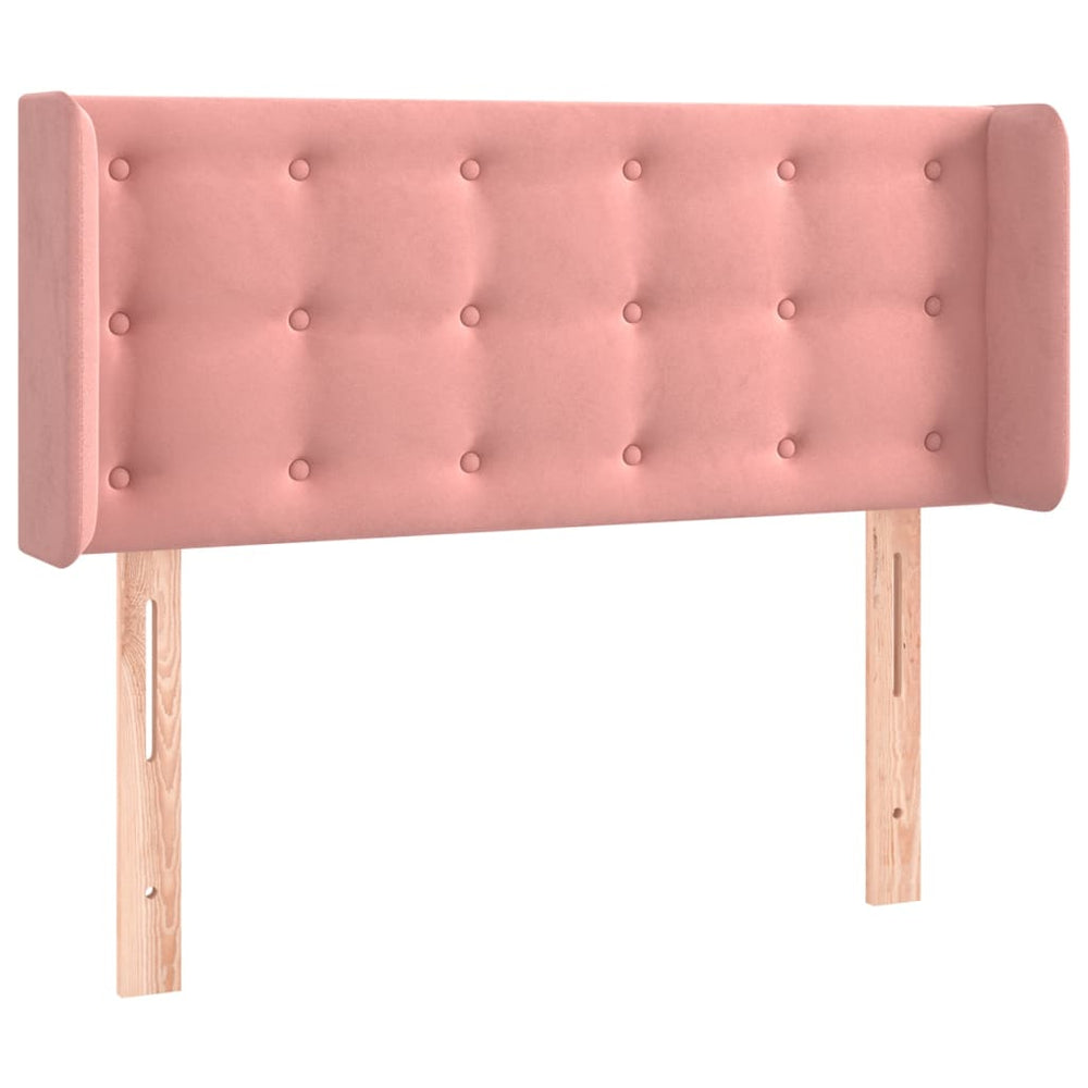 vidaXL Tête de lit à oreilles Rose 93x16x78/88 cm Velours